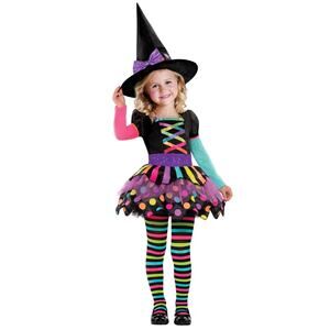 amscan Child Girls Miss Matched Witch Halloween Fancy Dress Costume medium 8-10